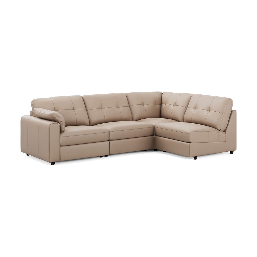 Marley 4 Seat Left Hand Modular Corner Sofa in Oslo Mushroom Leather - Group 4 3