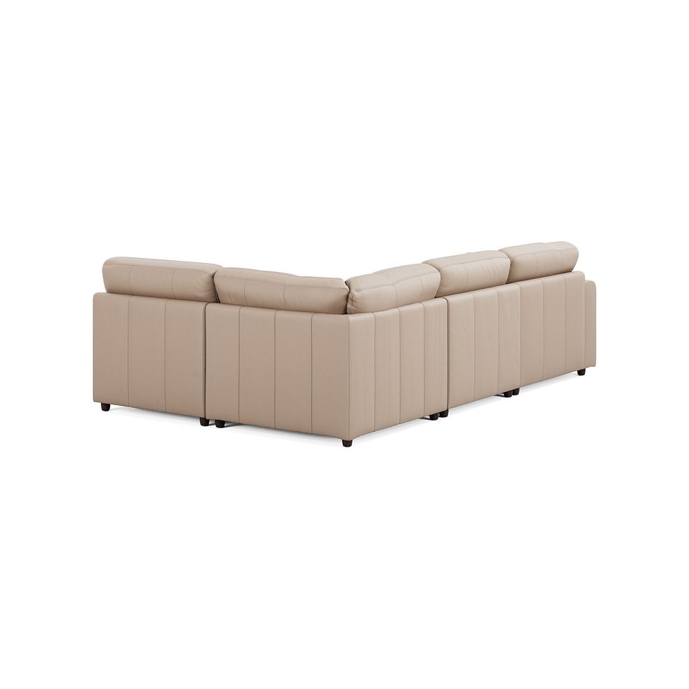Marley 4 Seat Left Hand Modular Corner Sofa in Oslo Mushroom Leather - Group 4 4