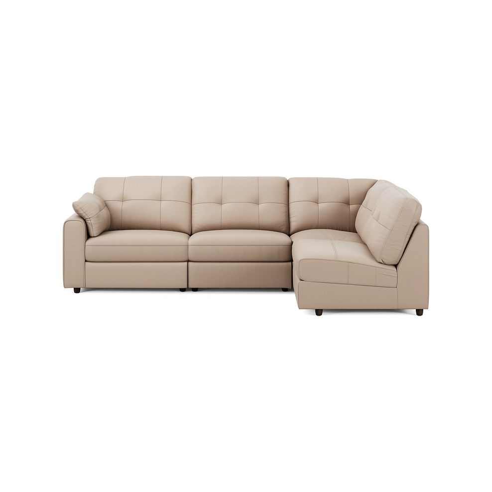 Marley 4 Seat Left Hand Modular Corner Sofa in Oslo Mushroom Leather - Group 4 5