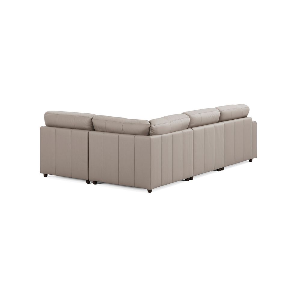 Marley 4 Seat Left Hand Modular Corner Sofa in Oslo Oyster Leather - Group 4 3