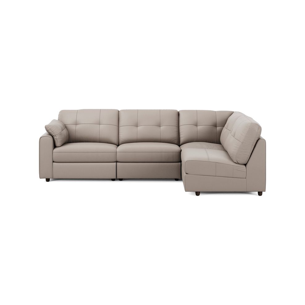 Marley 4 Seat Left Hand Modular Corner Sofa in Oslo Oyster Leather - Group 4 4