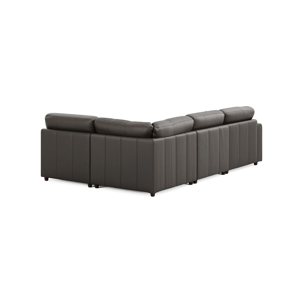 Marley 4 Seat Left Hand Modular Corner Sofa in Oslo Storm Leather - Group 4 3