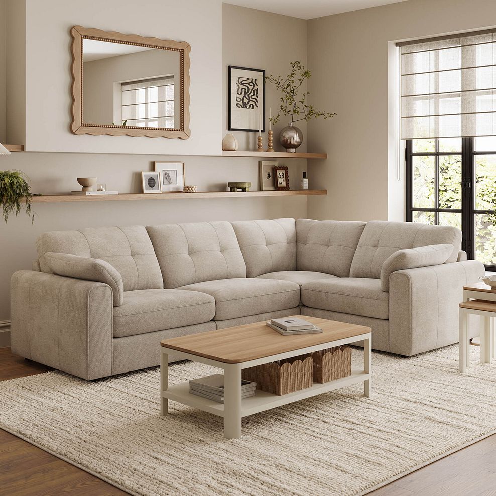 Marley 4 Seat Modular Left Hand Corner Sofa in Lila Natural Fabric - Group 2 1
