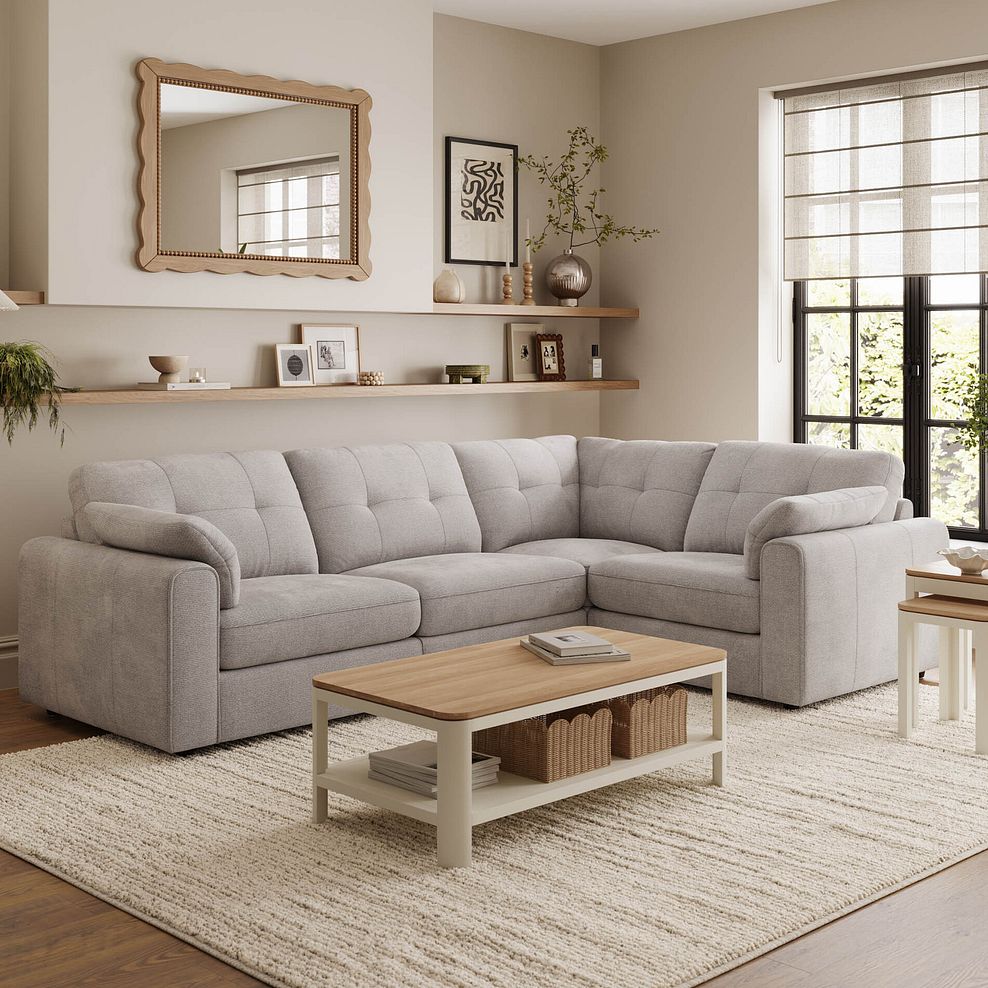 Marley 4 Seat Modular Left Hand Corner Sofa in Lila Stone Fabric - Group 2 1