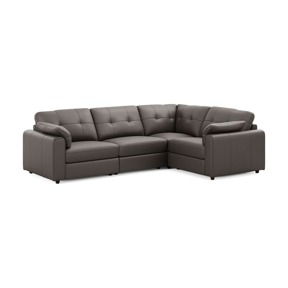 Marley 4 Seat Modular Left Hand Corner Sofa in Oslo Elephant Grey Leather - Group 2 1