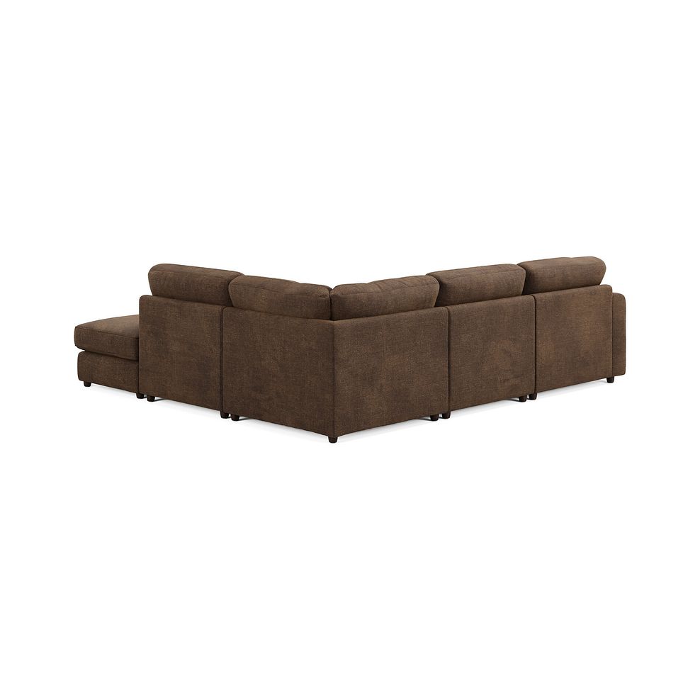 Marley 4 Seat Modular Open End Left Hand Corner Sofa in Lila Chocolate Fabric - Group 4 FOOT 2