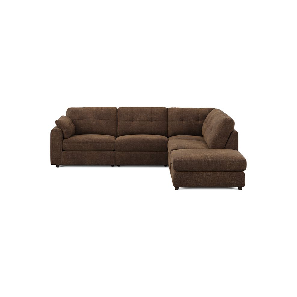 Marley 4 Seat Modular Open End Left Hand Corner Sofa in Lila Chocolate Fabric - Group 4 FOOT 3