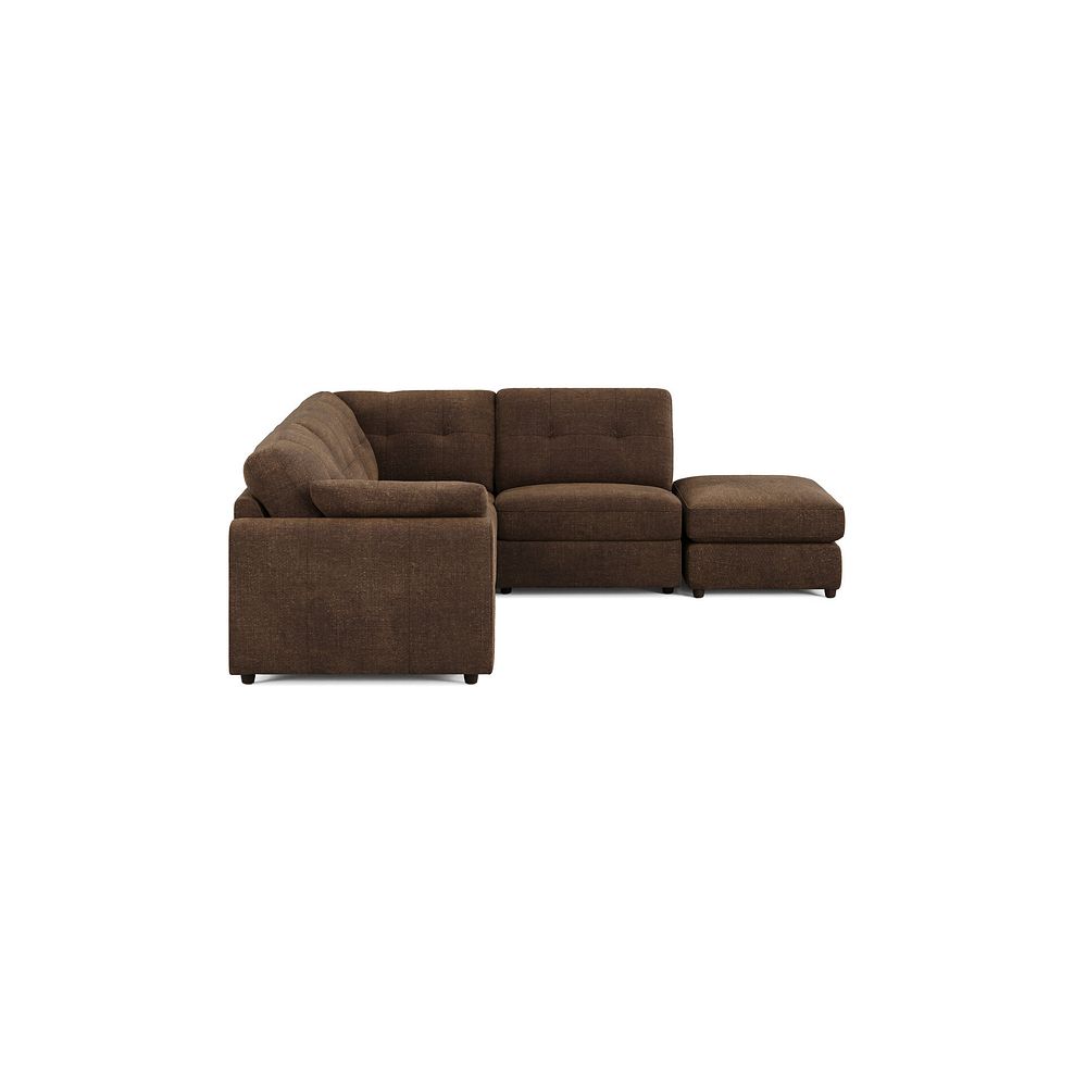Marley 4 Seat Modular Open End Left Hand Corner Sofa in Lila Chocolate Fabric - Group 4 FOOT 4