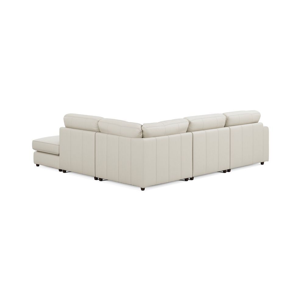 Marley 4 Seat Modular Open End Left Hand Corner Sofa in Oslo Bone China Leather -  Group 4 FT 2