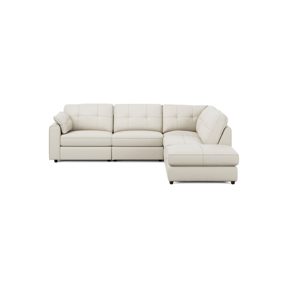 Marley 4 Seat Modular Open End Left Hand Corner Sofa in Oslo Bone China Leather -  Group 4 FT 3