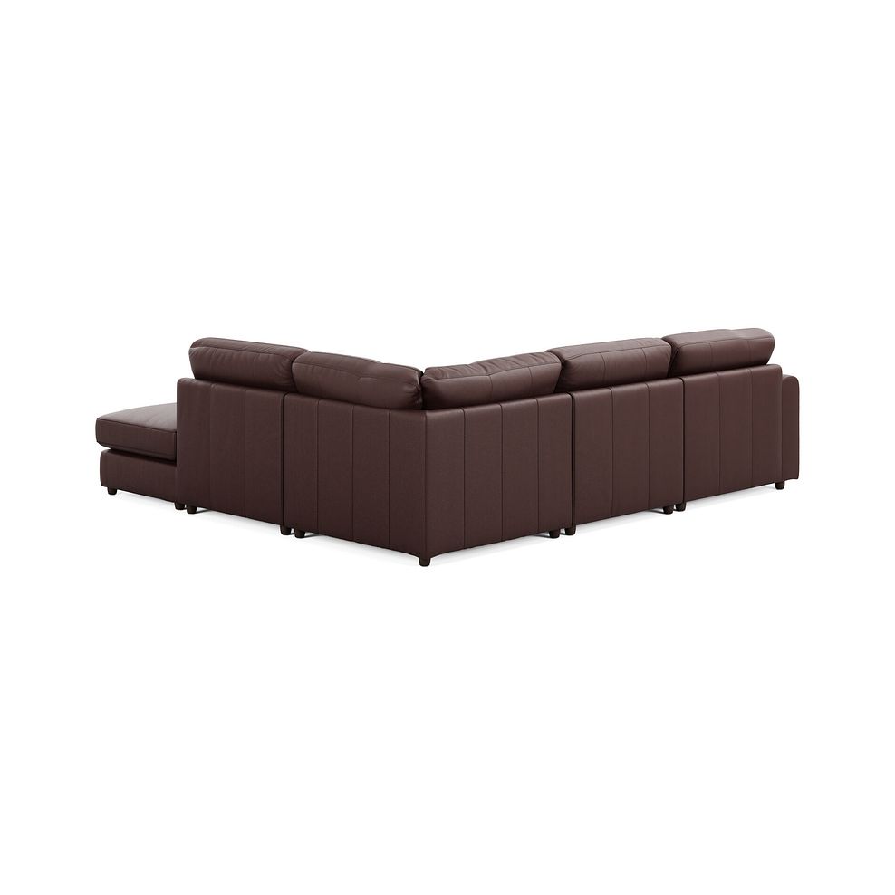 Marley 4 Seat Modular Open End Left Hand Corner Sofa in Oslo Chestnut Leather -  Group 4 FOOT 2