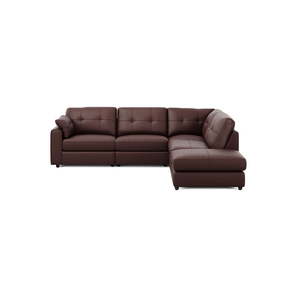 Marley 4 Seat Modular Open End Left Hand Corner Sofa in Oslo Chestnut Leather -  Group 4 FOOT 3