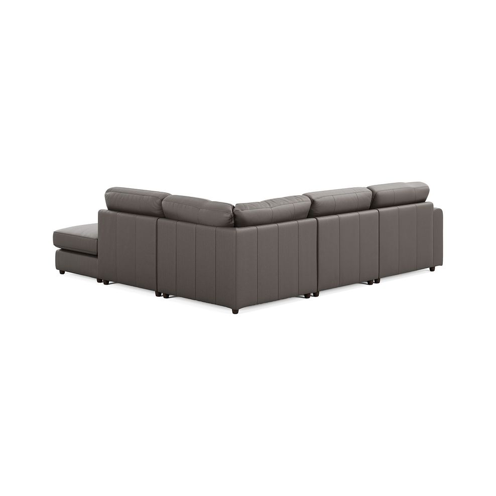 Marley 4 Seat Modular Left Hand Corner Sofa in Oslo Elephant Grey Leather -  Group 4  2