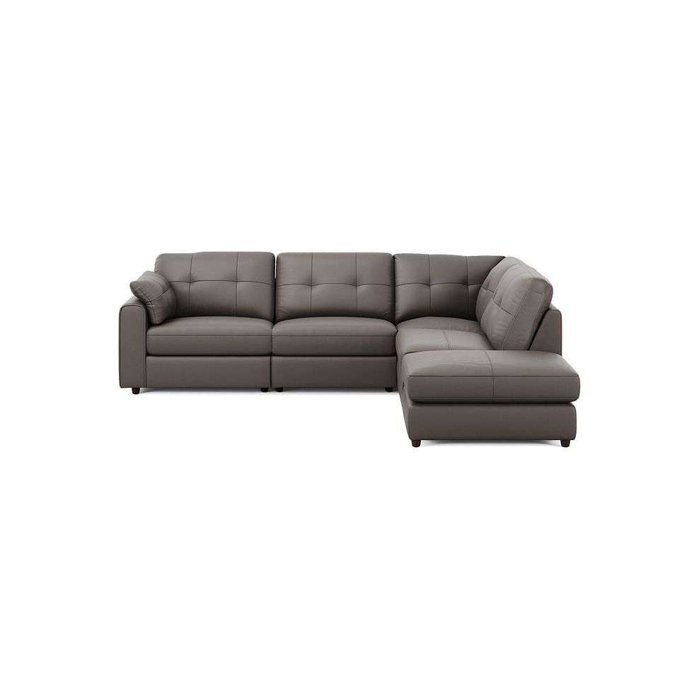 Marley 4 Seat Modular Left Hand Corner Sofa in Oslo Elephant Grey Leather -  Group 4  3