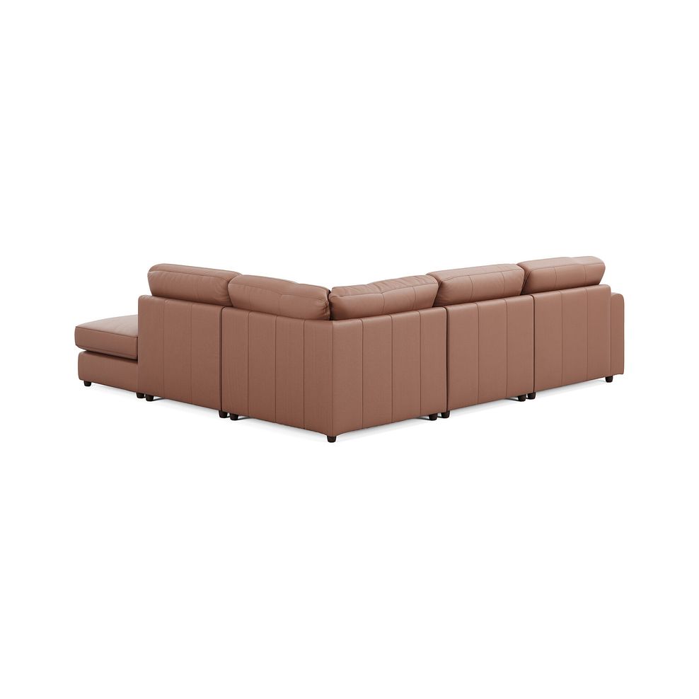 Marley 4 Seat Modular Open End Left Hand Corner Sofa in Oslo Mocha Mouse Leather -  Group 4 FT 2