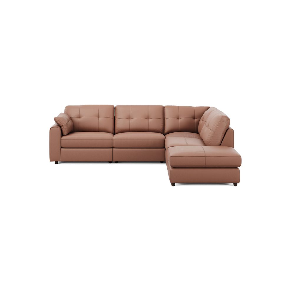 Marley 4 Seat Modular Open End Left Hand Corner Sofa in Oslo Mocha Mouse Leather -  Group 4 FT 3