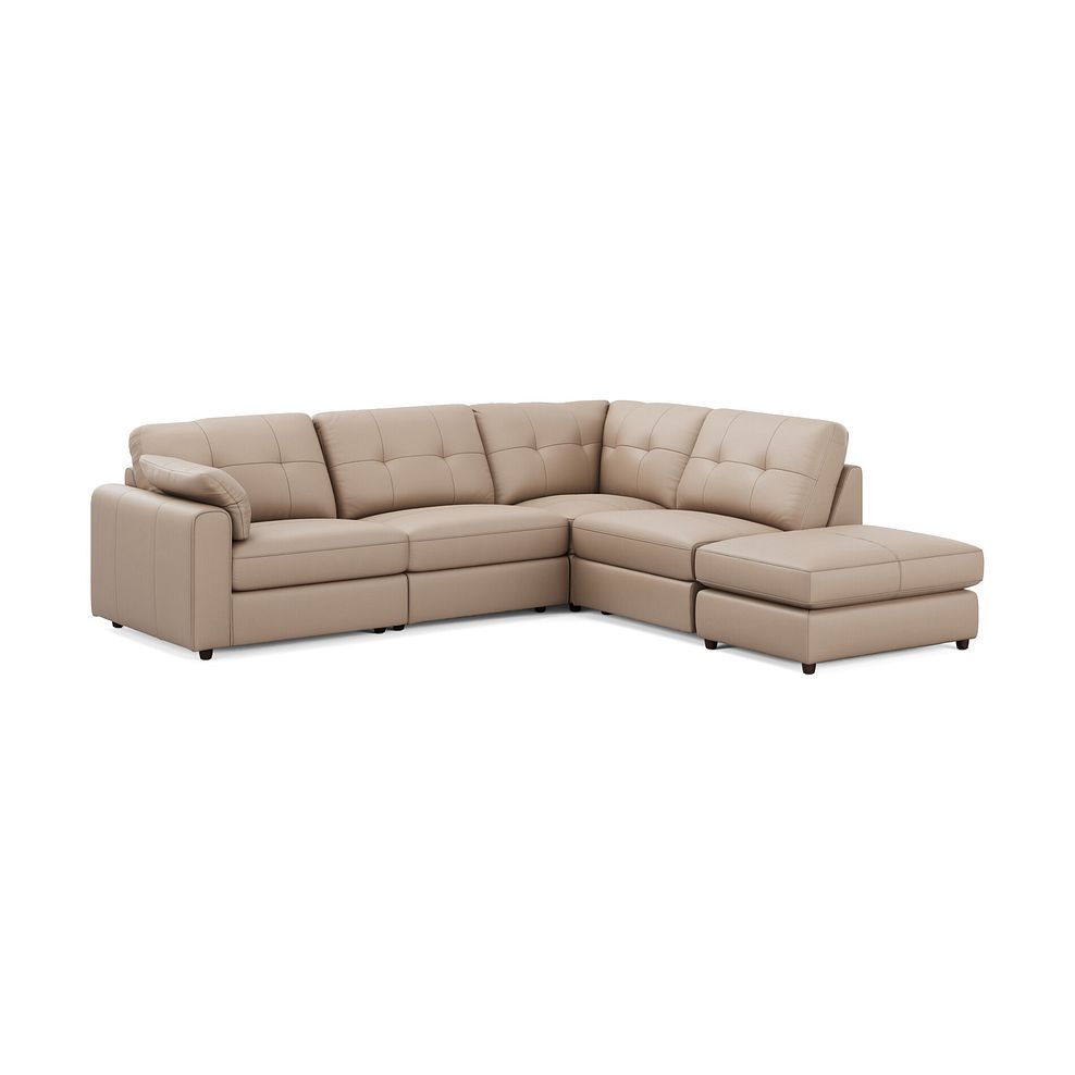 Marley 4 Seat Modular Open End Left Hand Corner Sofa in Oslo Mushroom Leather -  Group 4 FOOT 1