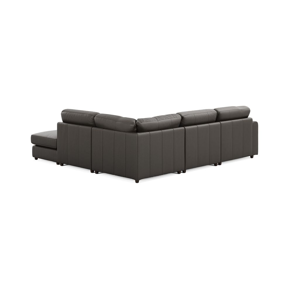 Marley 4 Seat Modular Open End Left Hand Corner Sofa in Oslo Storm Leather -  Group 4 FOOT 2
