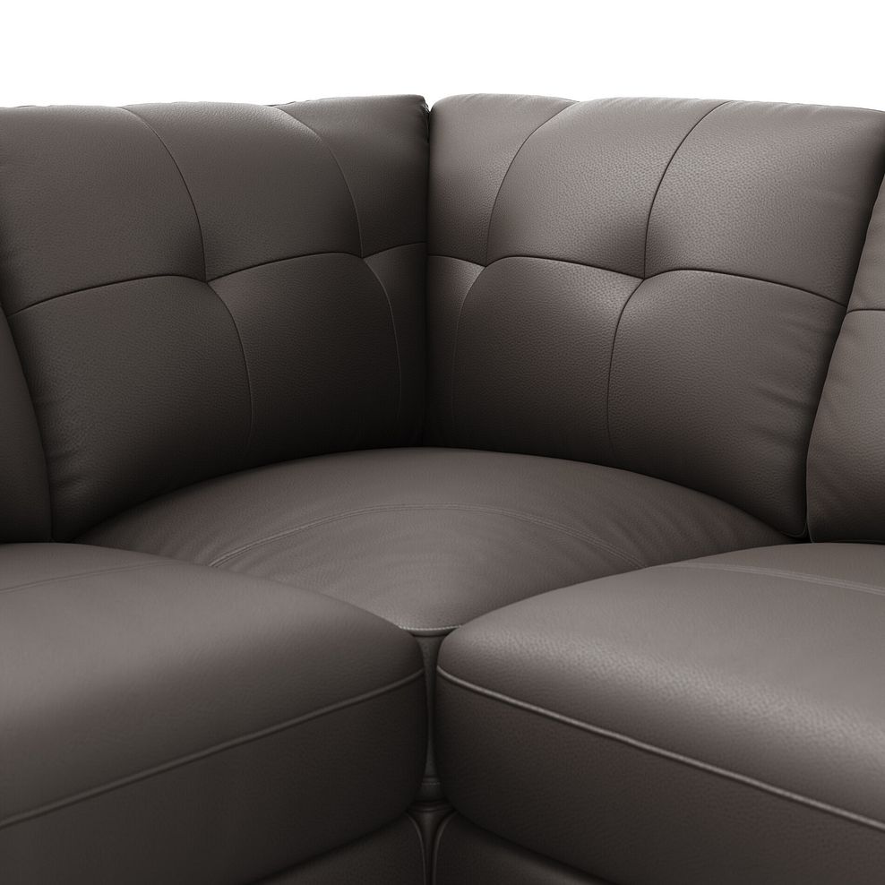 Marley 4 Seat Modular Open End Right Hand Corner Sofa in Oslo Elephant Grey Leather -Group 5 FOOT 6