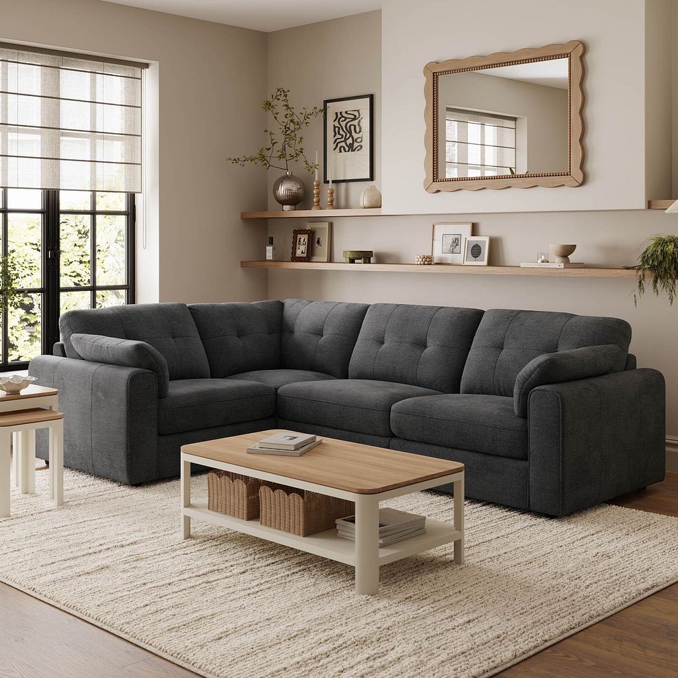 Marley 4 Seat Modular Right Hand Corner Sofa in Lila Charcoal Fabric - Group 2 1
