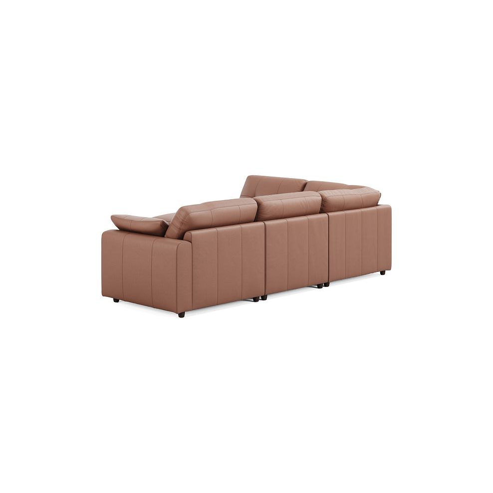 Marley 4 Seat Modular Open End Right Hand Corner Sofa in Oslo Mocha Mouse Leather -Group 5 FOOT 2