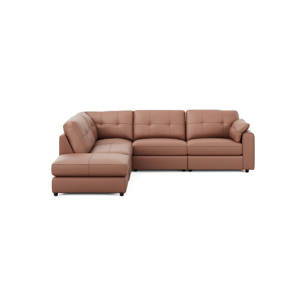 Marley 4 Seat Modular Open End Right Hand Corner Sofa in Oslo Mocha Mouse Leather -Group 5 FOOT 3