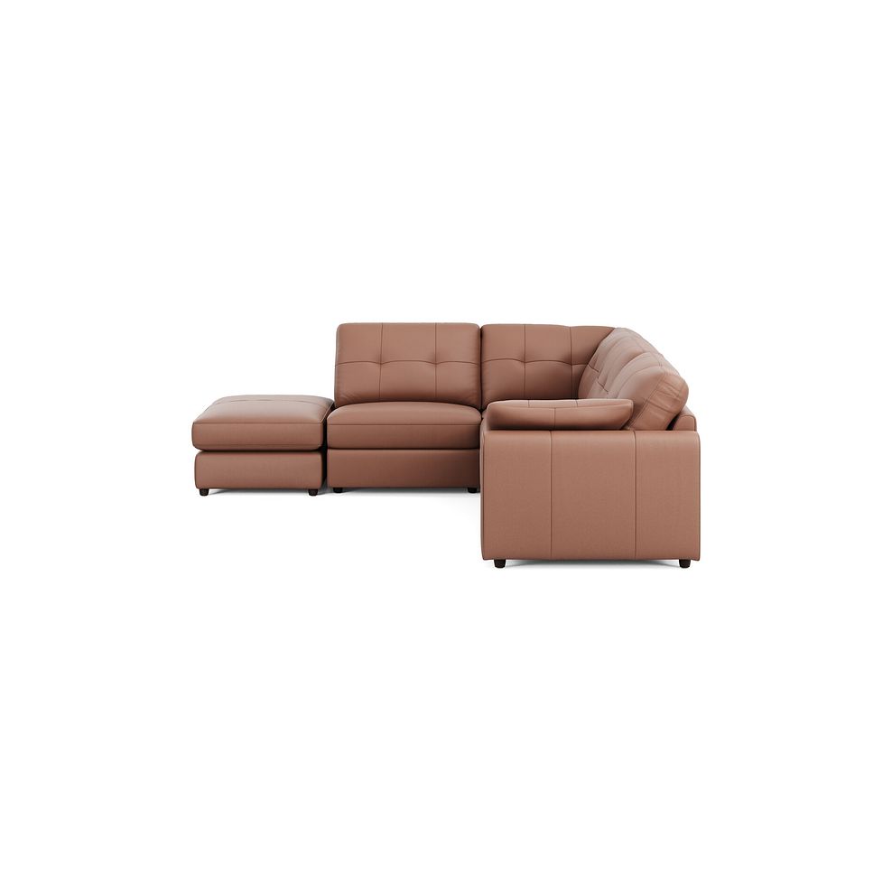 Marley 4 Seat Modular Open End Right Hand Corner Sofa in Oslo Mocha Mouse Leather -Group 5 FOOT 4