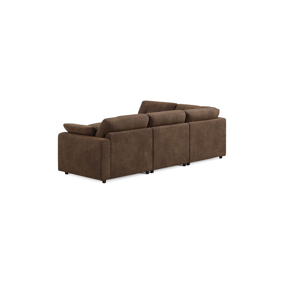 Marley 4 Seat Modular Open End Right Hand Corner Sofa in Lila Chocolate Fabric -Group 5 FOOT 2