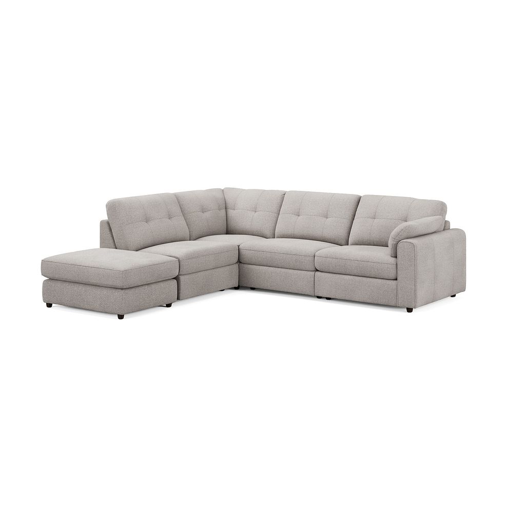 Marley 4 Seat Modular Open End Right Hand Corner Sofa in Lila Stone Fabric -Group 5 FOOT 1