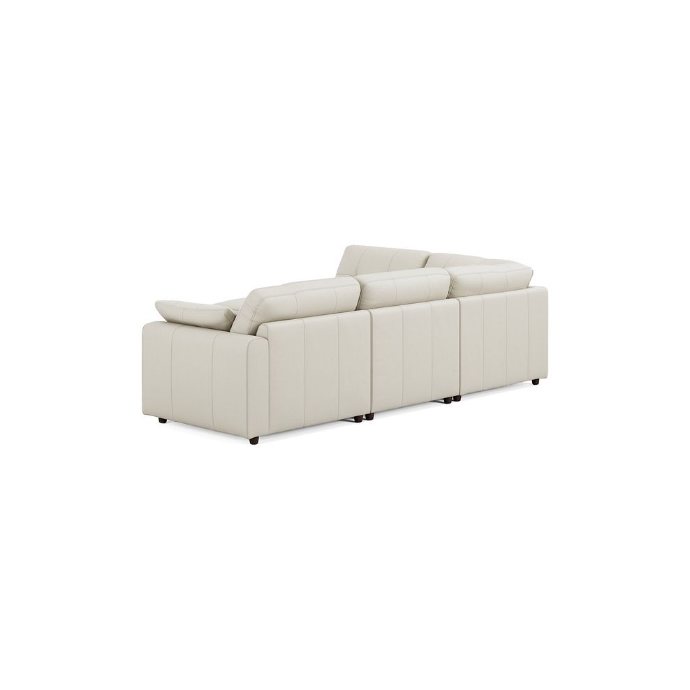 Marley 4 Seat Modular Open End Right Hand Corner Sofa in Oslo Bone China Leather -Group 5 FOOT 2
