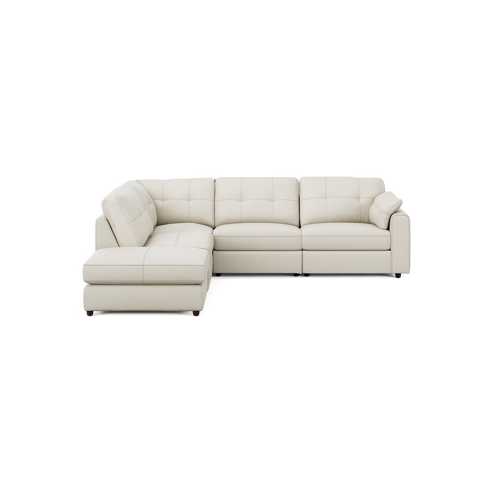 Marley 4 Seat Modular Open End Right Hand Corner Sofa in Oslo Bone China Leather -Group 5 FOOT 3