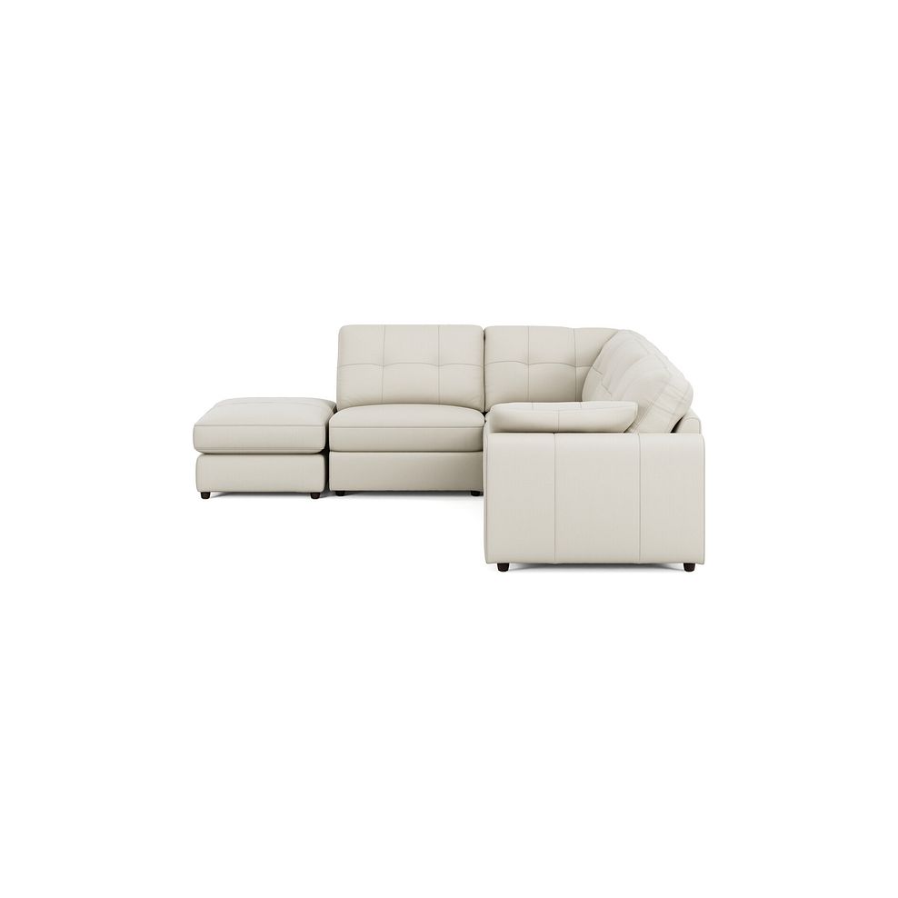 Marley 4 Seat Modular Open End Right Hand Corner Sofa in Oslo Bone China Leather -Group 5 FOOT 4