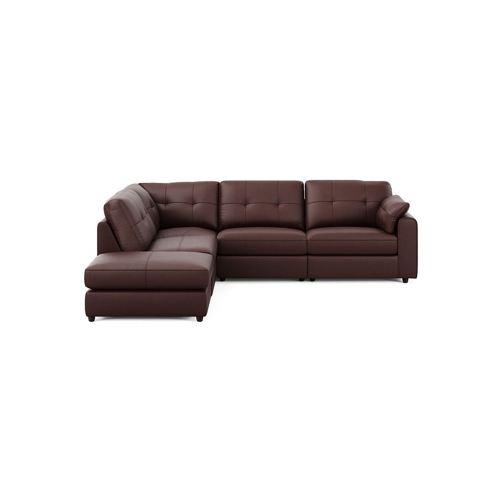 Marley 4 Seat Modular Open End Right Hand Corner Sofa in Oslo Chestnut Leather -Group 5 FOOT 3