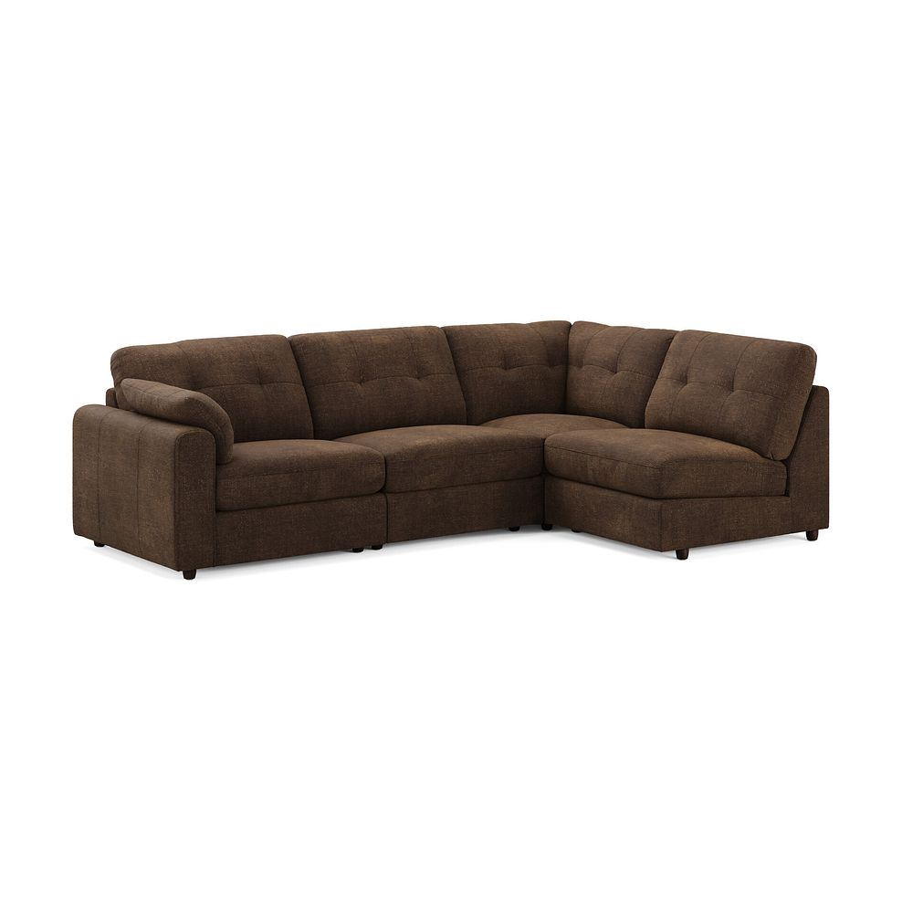 Marley 4 Seat Right Hand Modular Corner Sofa in Lila Chocolate Fabric - Group 5 1