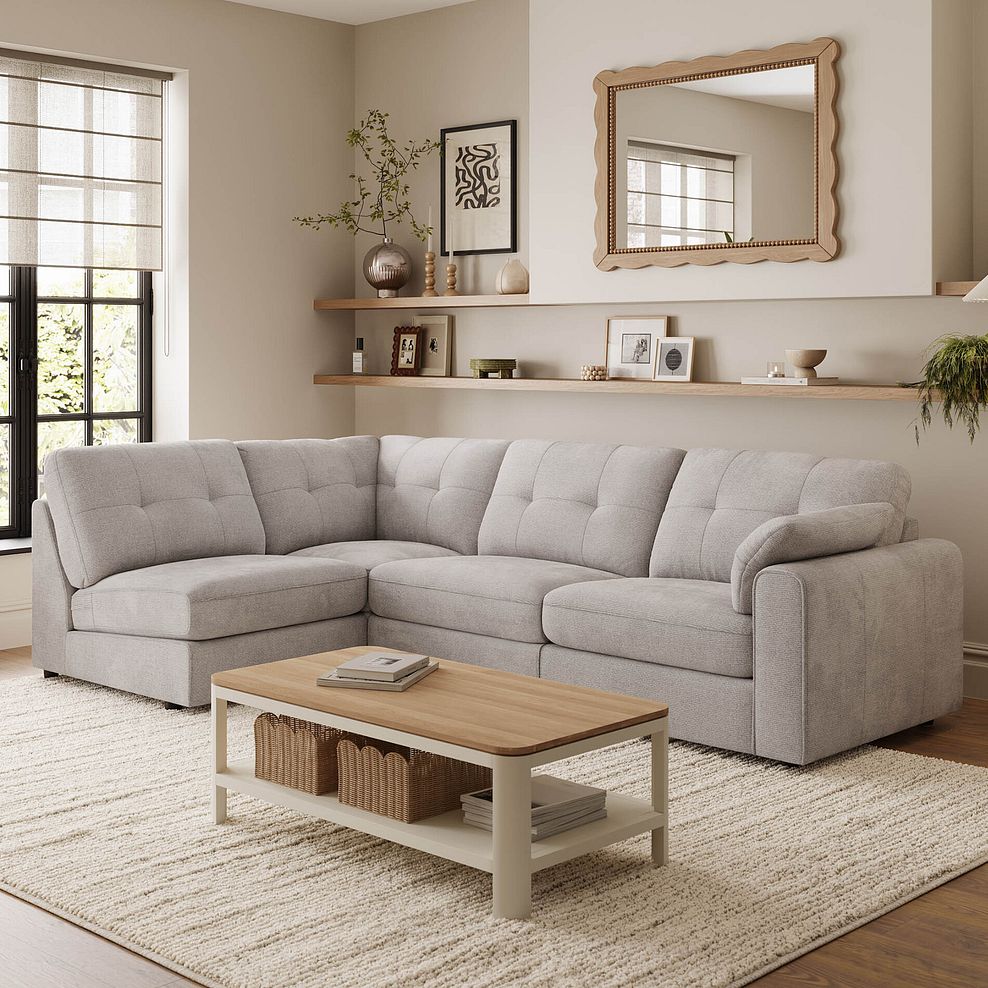 Marley 4 Seat Right Hand Modular Corner Sofa in Lila Stone Fabric - Group 5 1