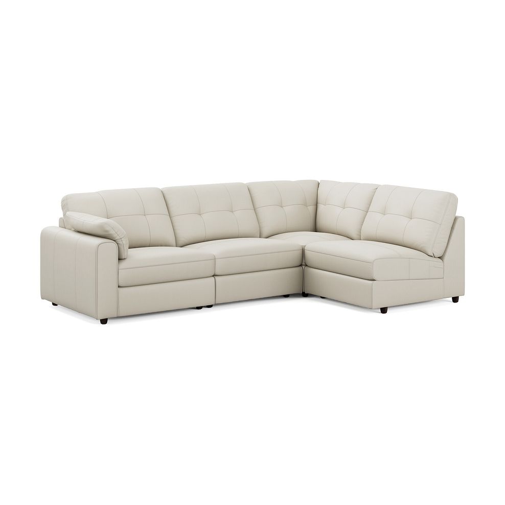 Marley 4 Seat Right Hand Modular Corner Sofa in Oslo Bone China Leather - Group 5 1