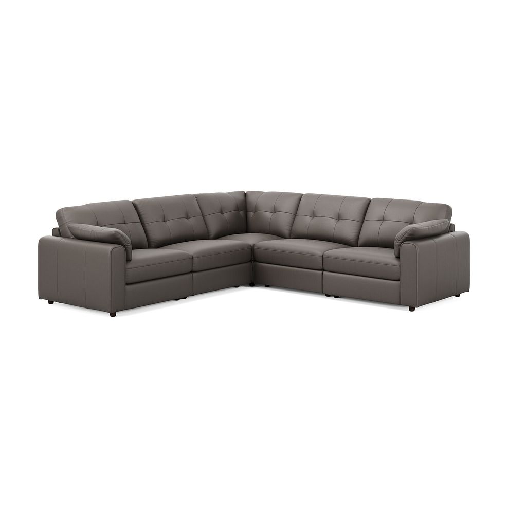 Marley 5 Seat Modular Corner Sofa in Oslo Elephant Grey Leather - Group 3 3