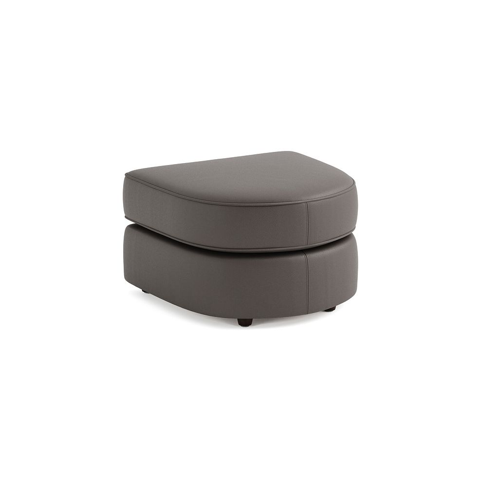 Marley Half Moon Footstool in  Oslo Elephant Grey Leather 1