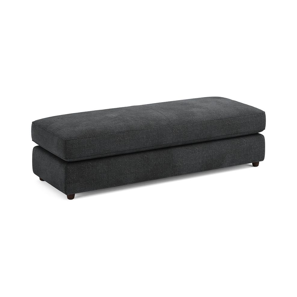 Marley Large Fender Footstool in  Lila Charcoal Fabric 1