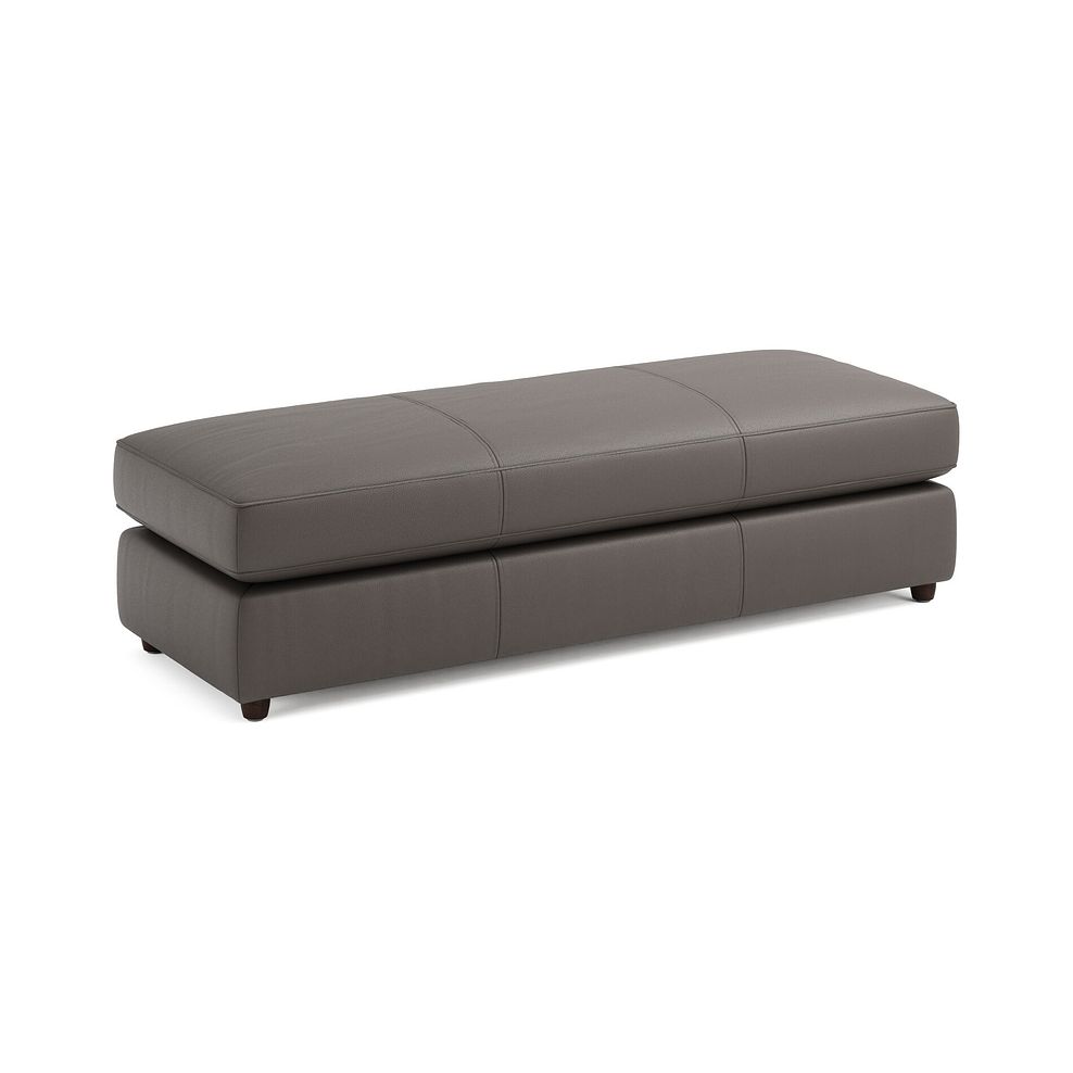 Marley Large Fender Footstool in  Oslo Elephant Grey Leather 1