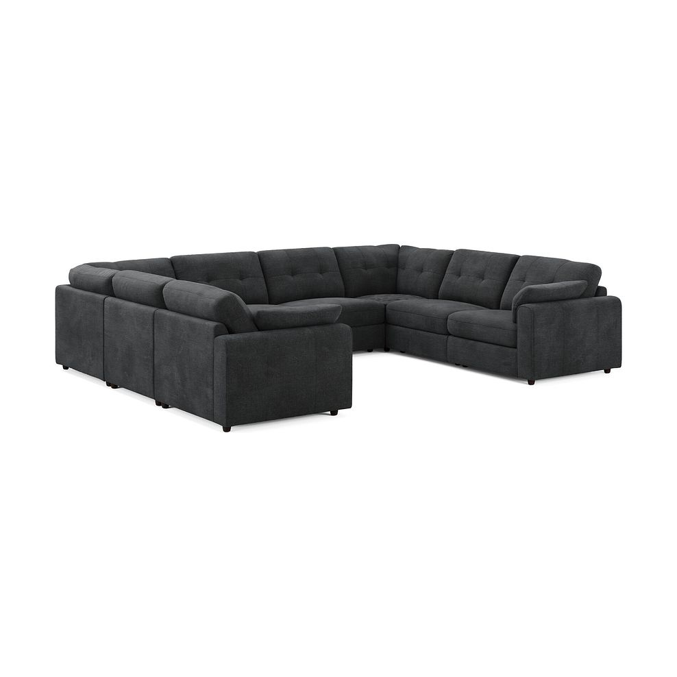 Marley Large U-Shape Modular Corner Sofa in Lila Charcoal Fabric - Group 11 1