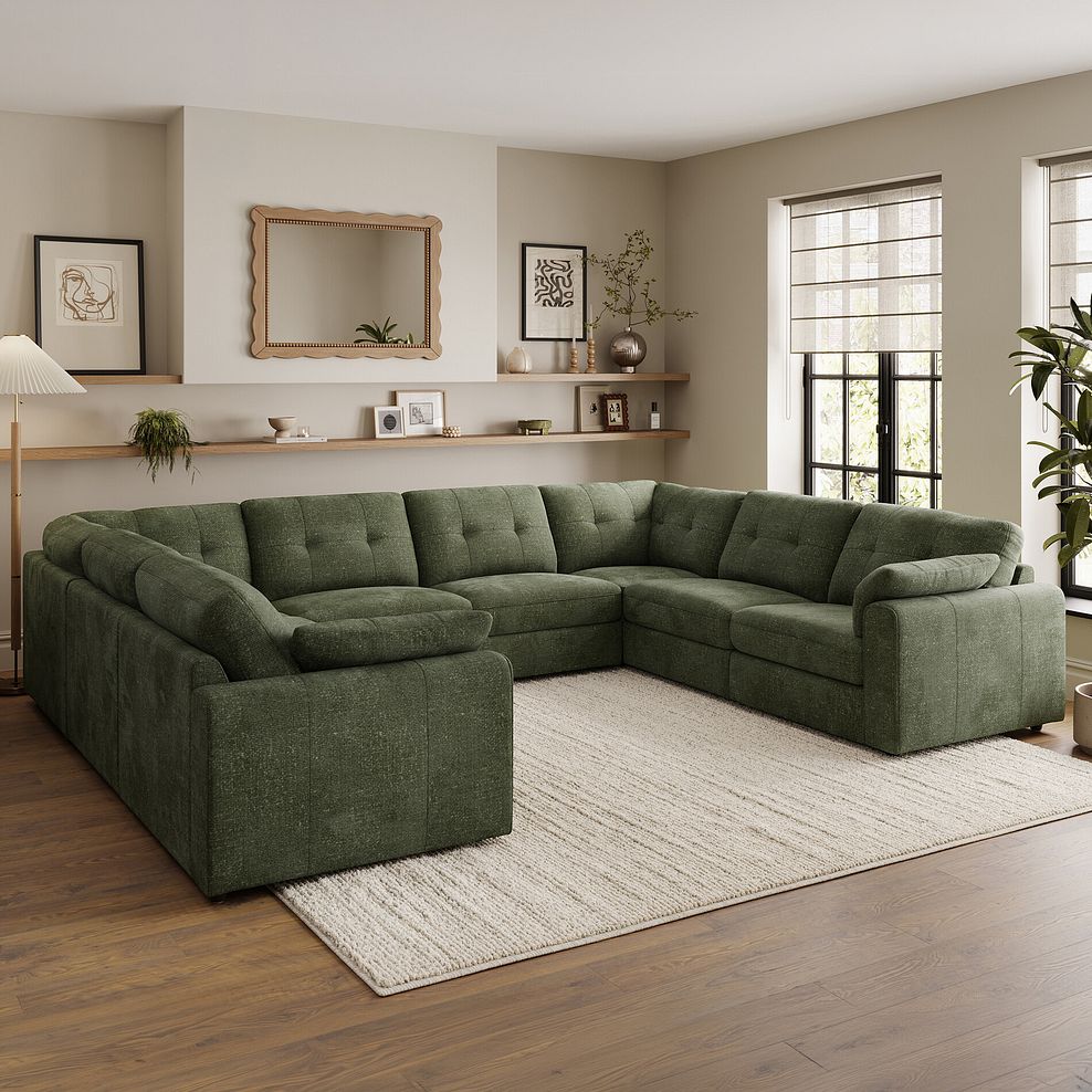 Marley Large U-Shape Modular Corner Sofa in Lila Pine Fabric - Group 11 1