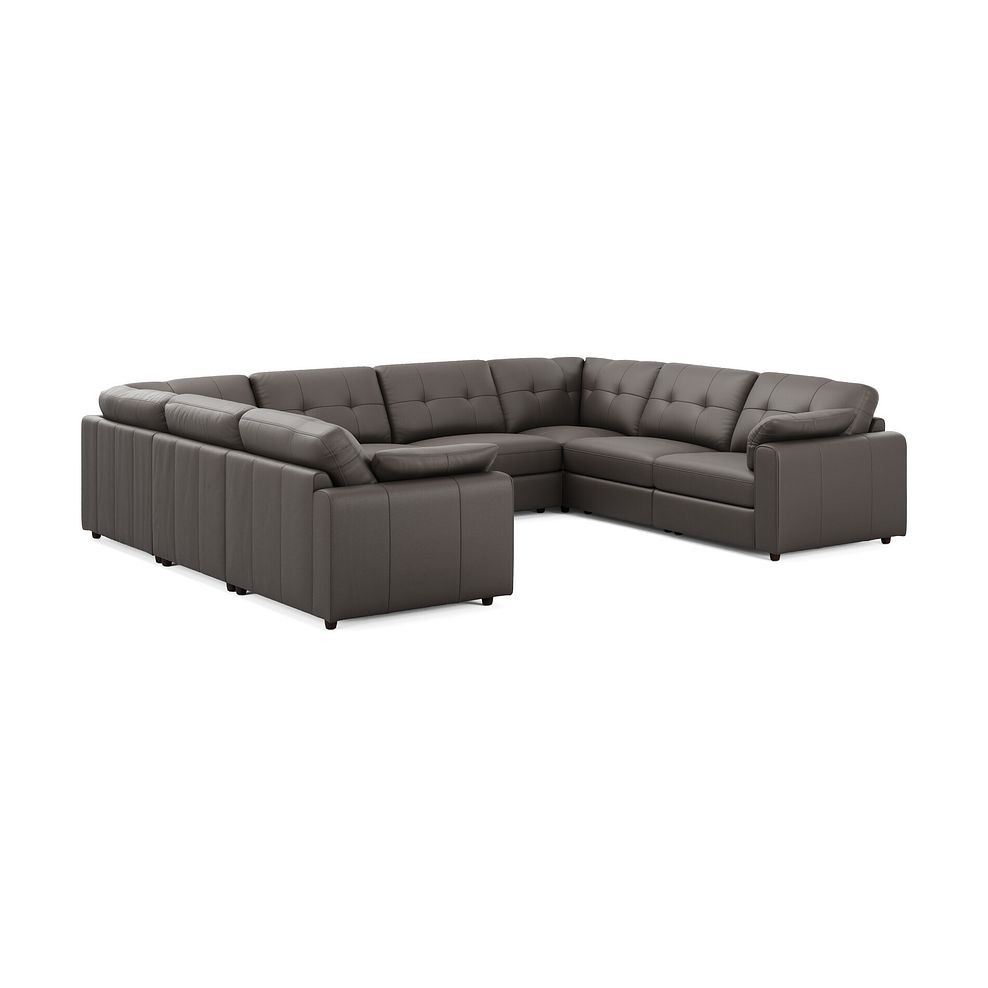 Marley Large U-Shape Modular Corner Sofa in Oslo Elephant Grey Leather - Group 11 1