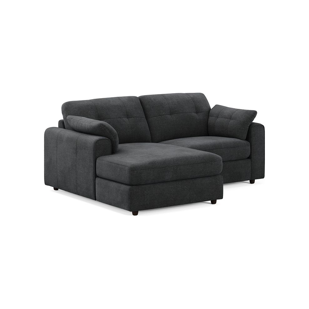 Marley Modular 2 Seater Left Hand Compact Chaise Sofa in Lila Charcoal Fabric - Group 12 1