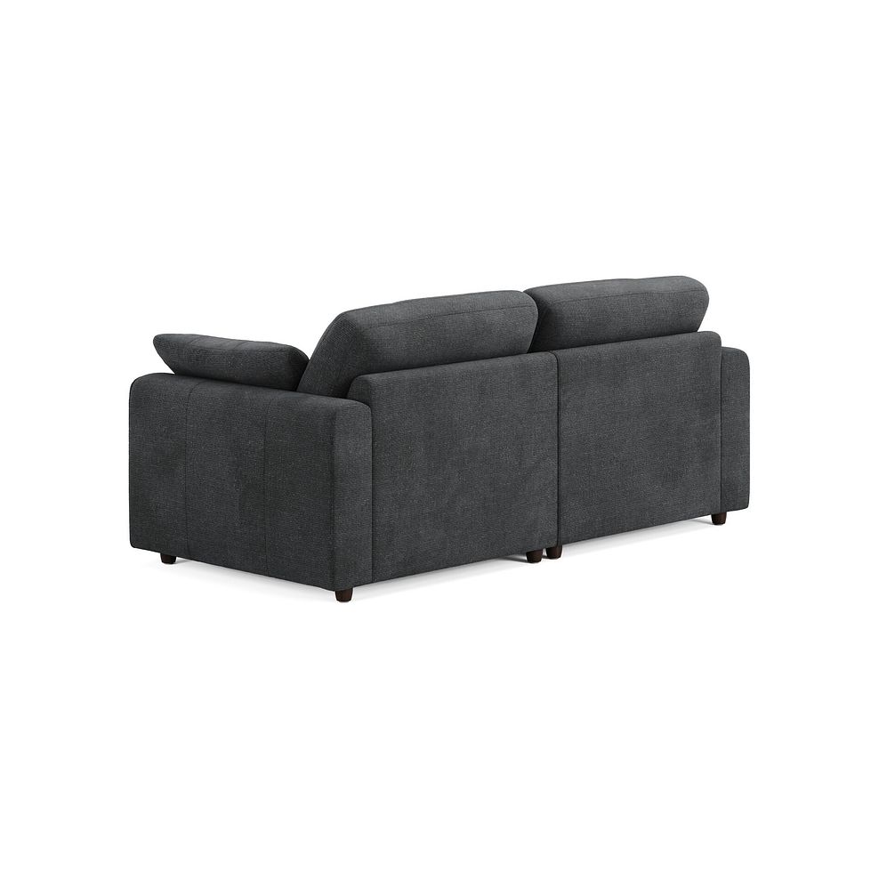 Marley Modular 2 Seater Left Hand Compact Chaise Sofa in Lila Charcoal Fabric - Group 12 2