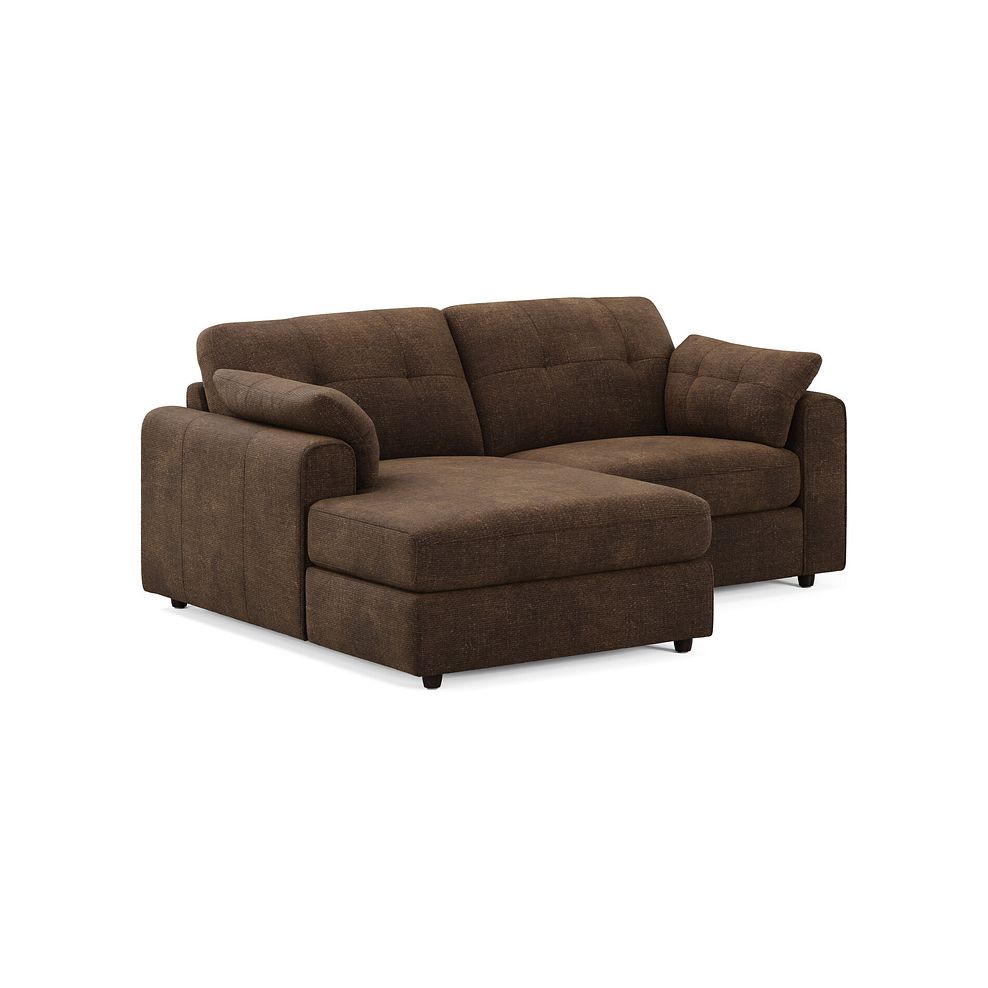 Marley Modular 2 Seater Left Hand Compact Chaise Sofa in Lila Chocolate Fabric - Group 12 1