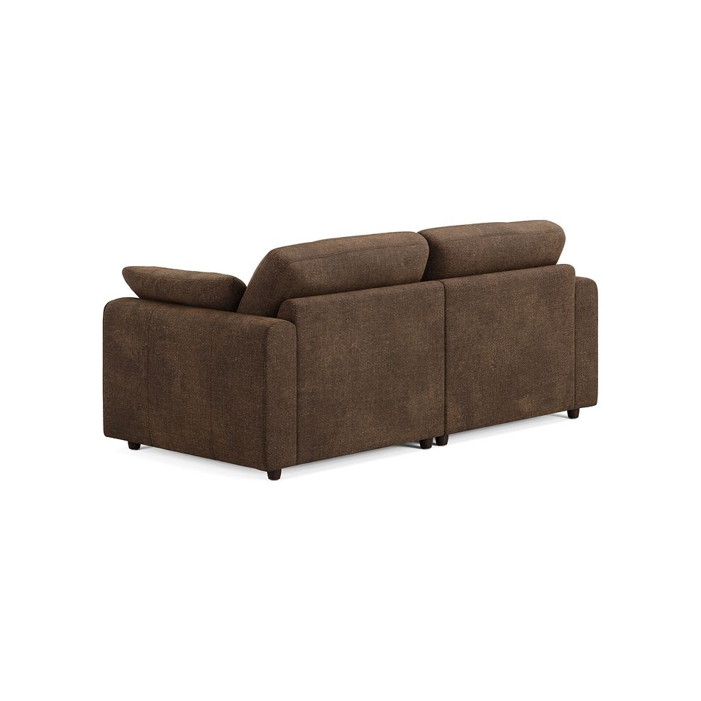 Marley Modular 2 Seater Left Hand Compact Chaise Sofa in Lila Chocolate Fabric - Group 12 2