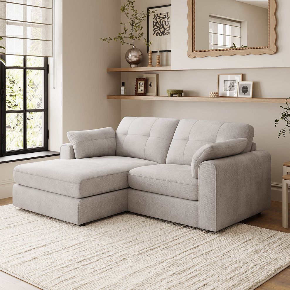 Marley Modular 2 Seater Left Hand Compact Chaise Sofa in  Lila Stone Fabric - Group 12 1