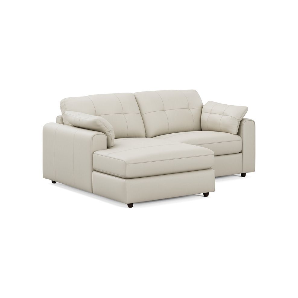 Marley Modular 2 Seater Left Hand Compact Chaise Sofa in Oslo Bone China Leather - Group 12 1