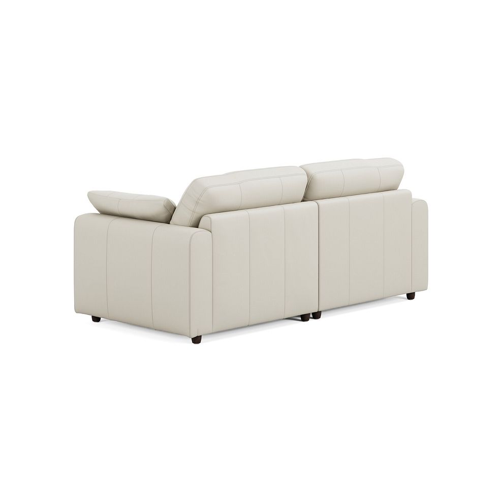 Marley Modular 2 Seater Left Hand Compact Chaise Sofa in Oslo Bone China Leather - Group 12 2